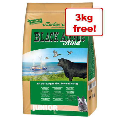 15kg Black Angus Junior Dry Dog Food - 12kg + 3kg Free! * Pet Supplies