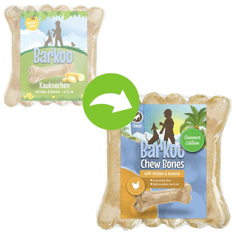 Barkoo Chew Bones Summer Edition - Chicken & Banana Pet Supplies