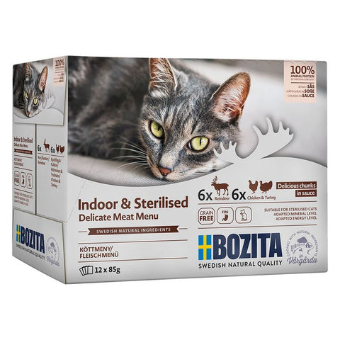 Bozita Indoor & Sterilised Pouches Mixed Pack 12 x 85g Pet Supplies