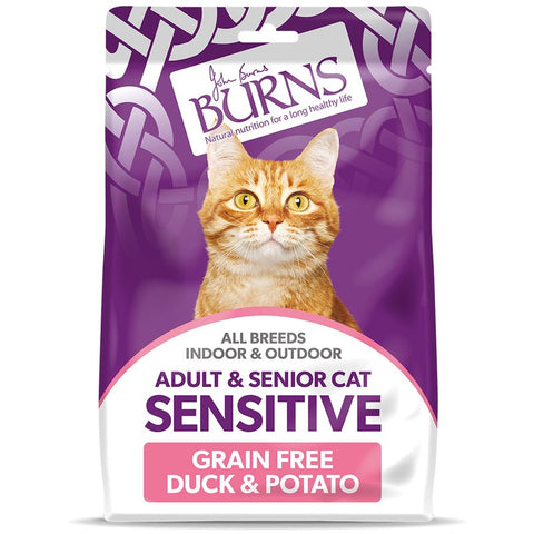 Burns Adult & Senior Cat Sensitive Grain-Free Duck & Potato Pet Supplies