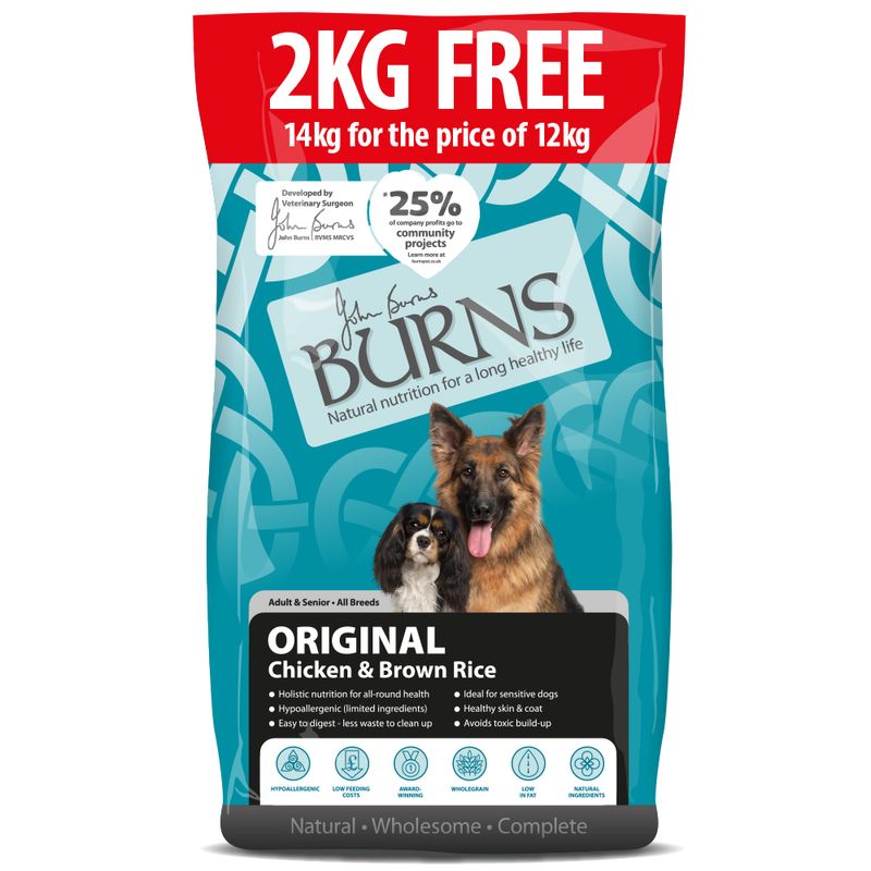 Burns Dry Dog Food - 12kg + 2kg Free!* Pet Supplies