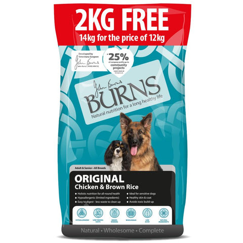 Burns Dry Dog Food - 12kg + 2kg Free!* Pet Supplies