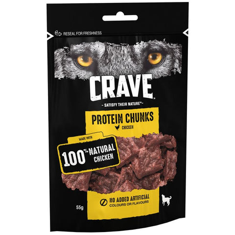 CRAVE Protein Chunks with Chicken Dog Snacks Pet Supplies