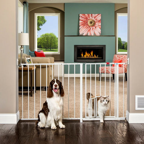 Carlson Extra Wide Pet Gate with Cat Flap Pet Supplies