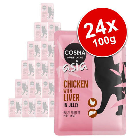 Cosma Asia in Jelly Pouches Saver Pack 24 x 100g Pet Supplies