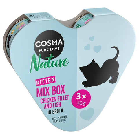 Cosma Nature Kitten Heart Box 3 x 70g Pet Supplies