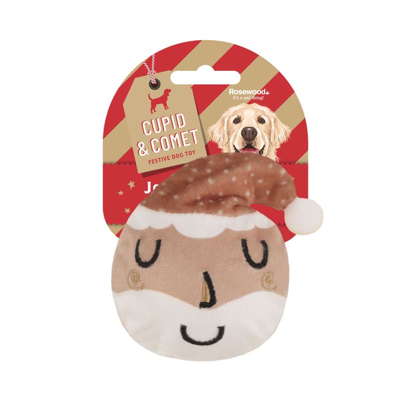Cupid & Comet Festive Jolly Santa Tennis Ball Pet Supplies
