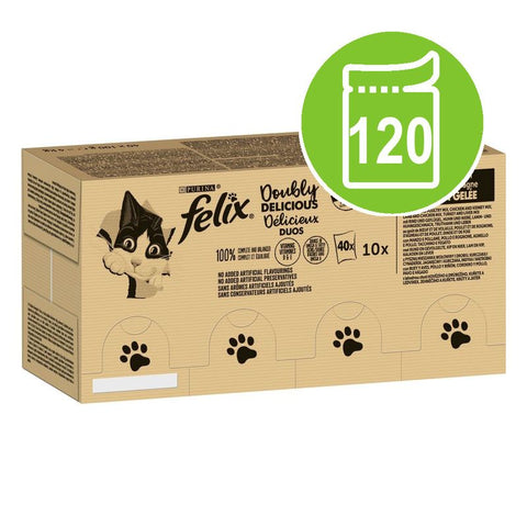 Felix As Good As It Looks - Doubly Delicious Mega Pack 120 x 100g Pet Supplies