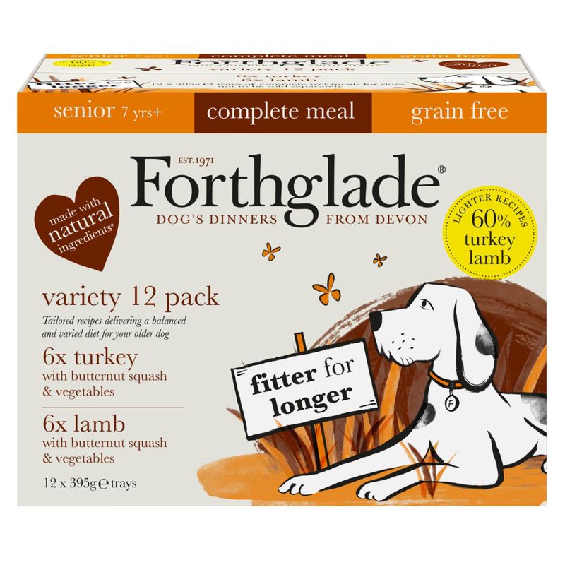 Forthglade Complete Meal Grain Free Senior Dog - Turkey & Lamb 