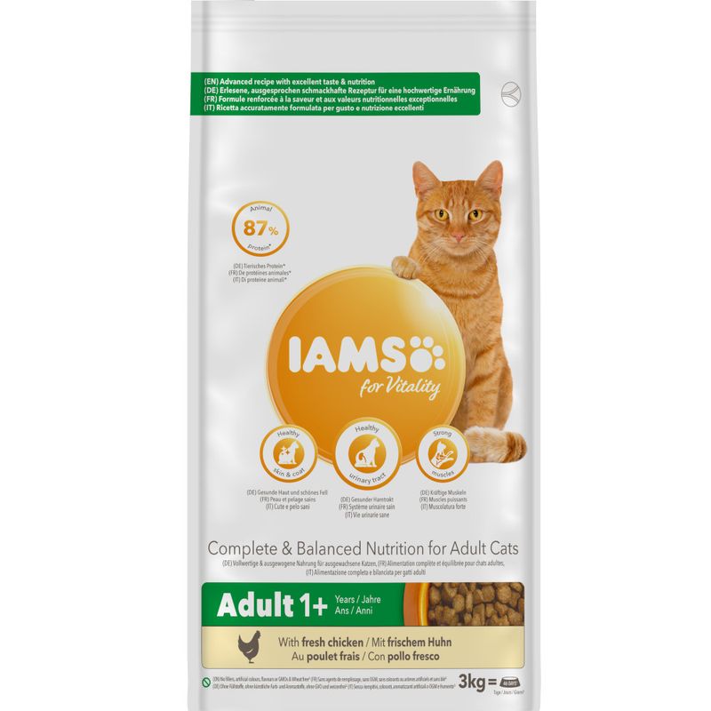IAMS for Vitality Adult Fresh Chicken Dry Cat Food Pet Supplies