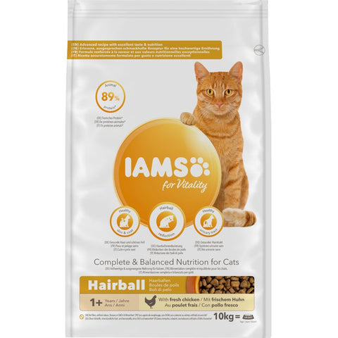 IAMS for Vitality Adult Hairball Reduction Dry Cat Food Pet Supplies