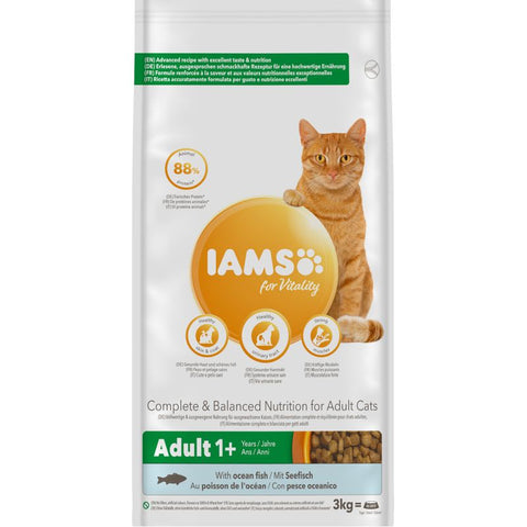 IAMS for Vitality Adult Ocean Fish Dry Cat Food Pet Supplies