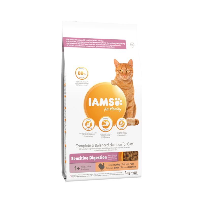 IAMS for Vitality Adult & Senior Sensitive Digestion Turkey Pet Supplies