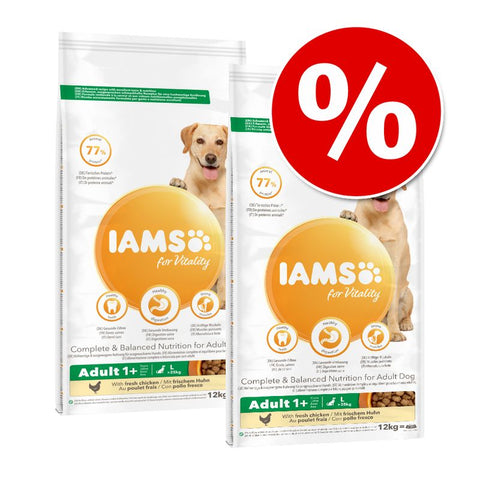 IAMS for Vitality Dry Dog Food Economy Packs 2 x 12kg 
