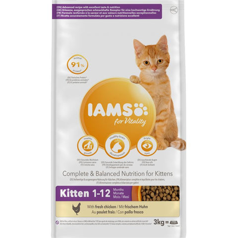 IAMS for Vitality Kitten Fresh Chicken Dry Cat Food Pet Supplies