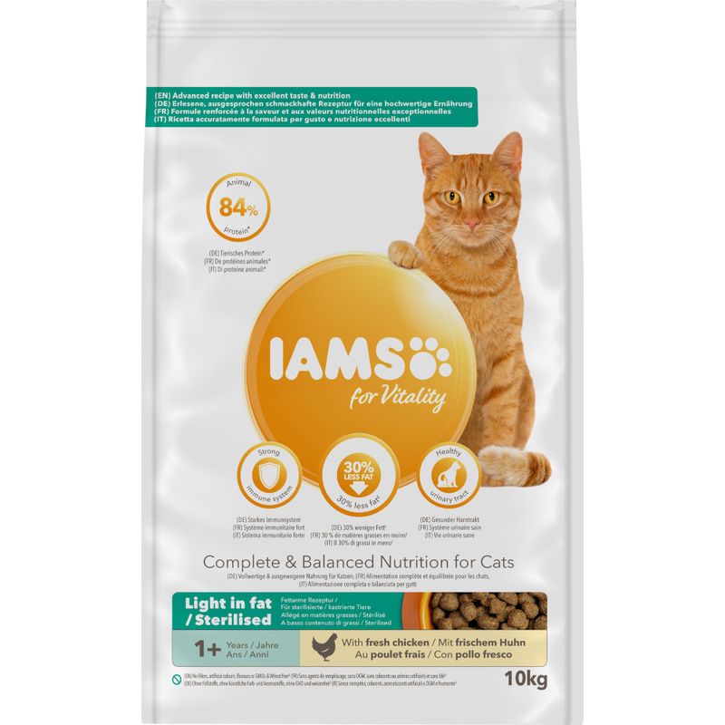 IAMS for Vitality Light in Fat Adult Fresh Chicken Dry Cat Food 
