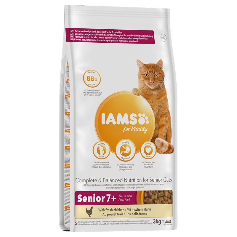 IAMS for Vitality Senior Fresh Chicken Dry Cat Food Pet Supplies