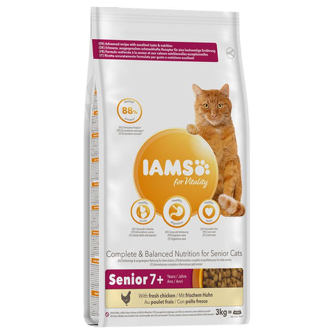 IAMS for Vitality Senior Fresh Chicken Dry Cat Food Pet Supplies