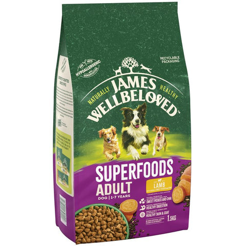 James Wellbeloved Adult Superfoods - Lamb with Potato & Chia Pet Supplies
