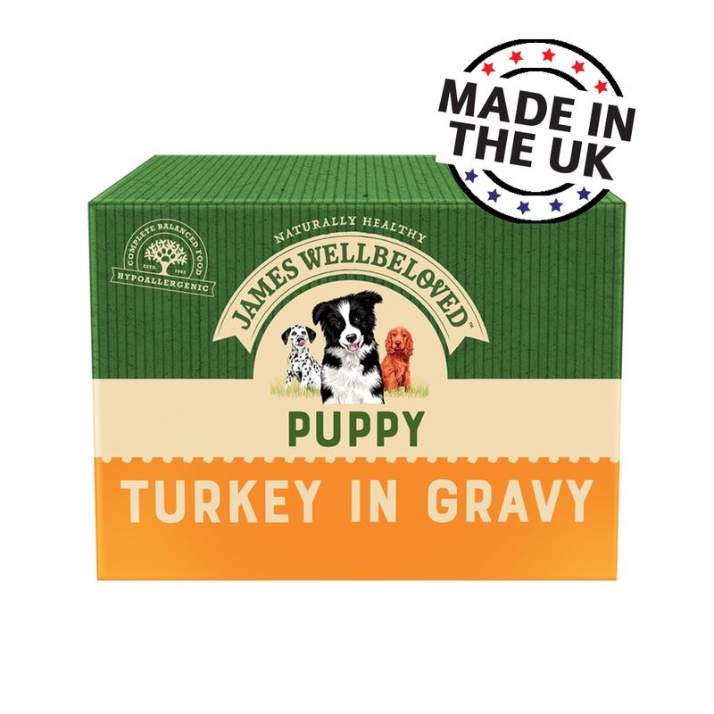 James Wellbeloved Puppy & Junior Pouches - Turkey with Rice Pet Supplies