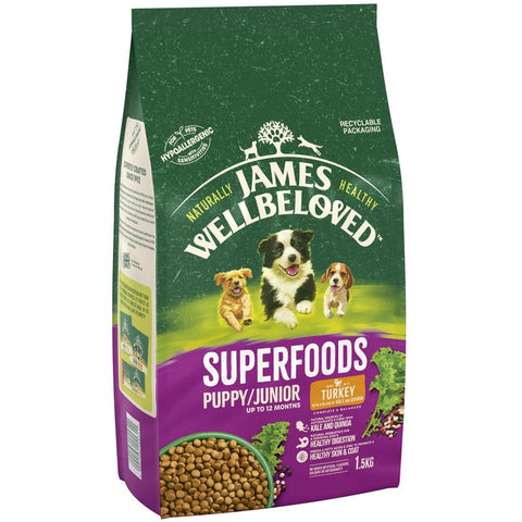 James Wellbeloved Puppy/Junior Superfoods - Turkey with Kale & Quinoa Pet Supplies