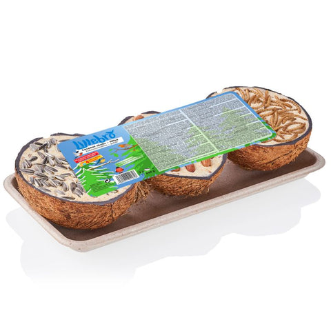 Lillebro Coconut Shells with Bird Food Pet Supplies