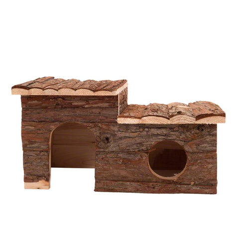 Log Cabin with Roof Terrace for Small Pets Pet Supplies
