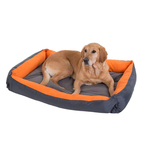 Outdoor Dog Bed 2-in-1 – Grey & Orange Pet Supplies