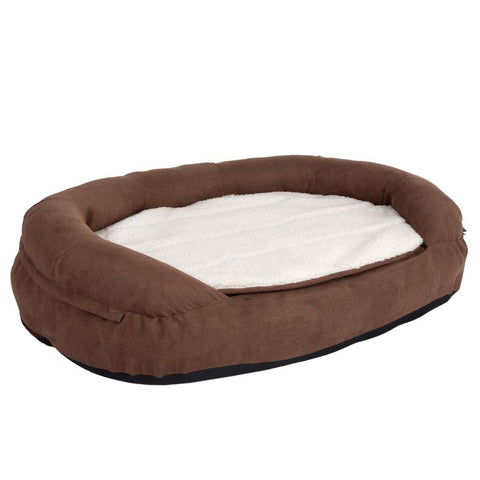 Oval Memory Foam Dog Bed - Brown Pet Supplies