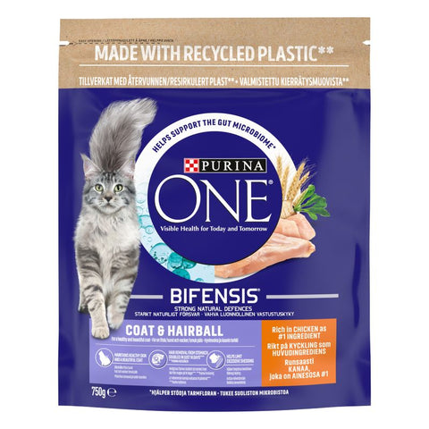 PURINA ONE Coat & Hairball Chicken & Whole Grains Dry Cat Food Pet Supplies