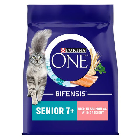 PURINA ONE Senior 7+ Salmon & Whole Grains Dry Cat Food Pet Supplies