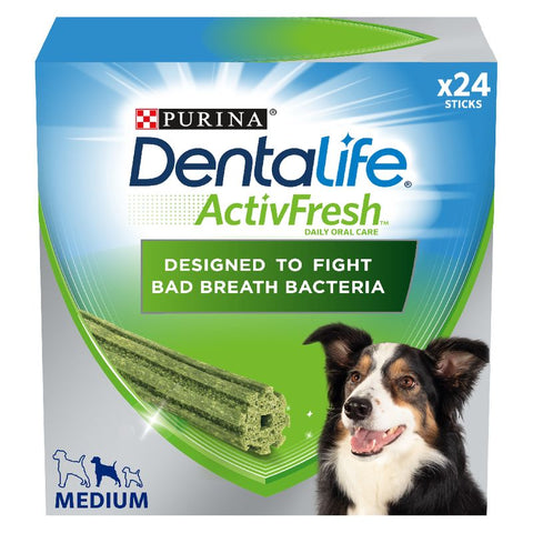 Purina Dentalife ActivFresh Daily Dental Care Snacks for Medium Breed Dogs Pet Supplies