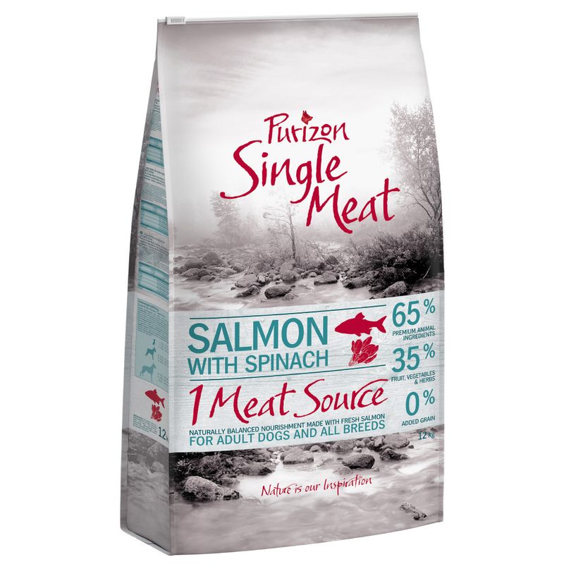 Purizon Single Meat Adult Dog - Grain-Free Salmon with Spinach Pet Supplies