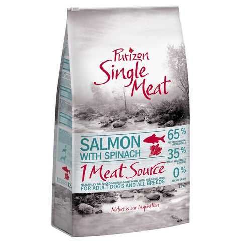 Purizon Single Meat Adult Dog - Grain-Free Salmon with Spinach Pet Supplies