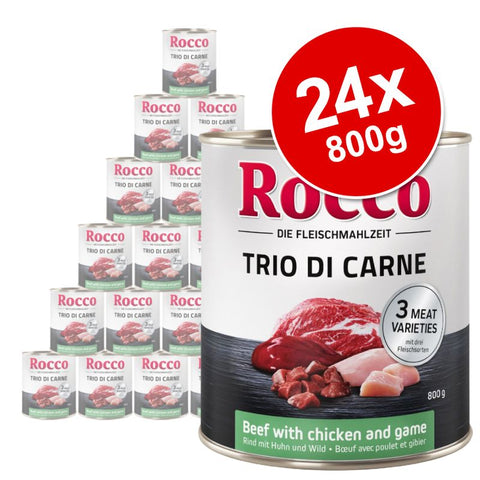 Rocco Classic Trio di Carne Saver Pack 24 x 800g Pet Supplies