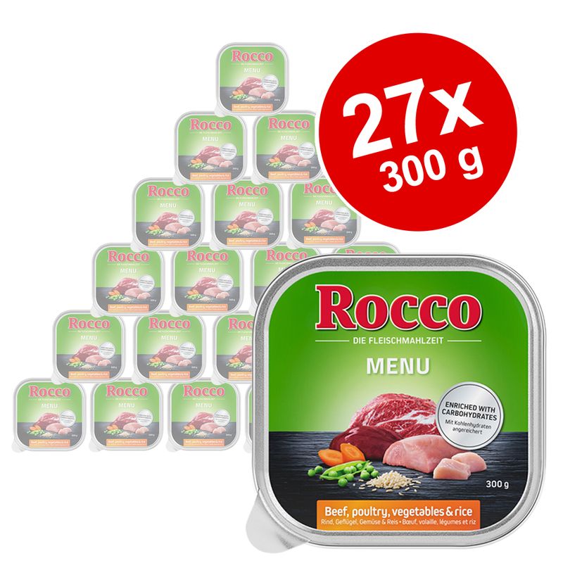 Rocco Menu Trays Saver Pack 27 x 300g Pet Supplies