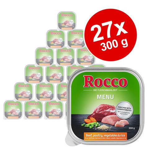 Rocco Menu Trays Saver Pack 27 x 300g Pet Supplies