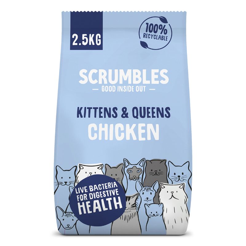 Scrumbles Kittens & Queens Chicken Dry Cat Food Pet Supplies