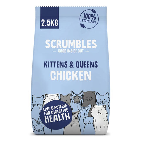 Scrumbles Kittens & Queens Chicken Dry Cat Food Pet Supplies