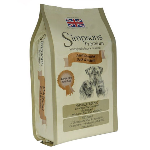 Simpsons Premium Sensitive Adult Dog - Duck & Potato Pet Supplies