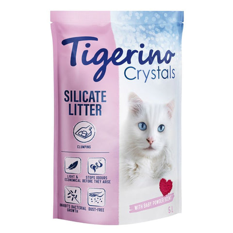 Tigerino Crystals Clumping Cat Litter – Baby Powder Scent Pet Supplies