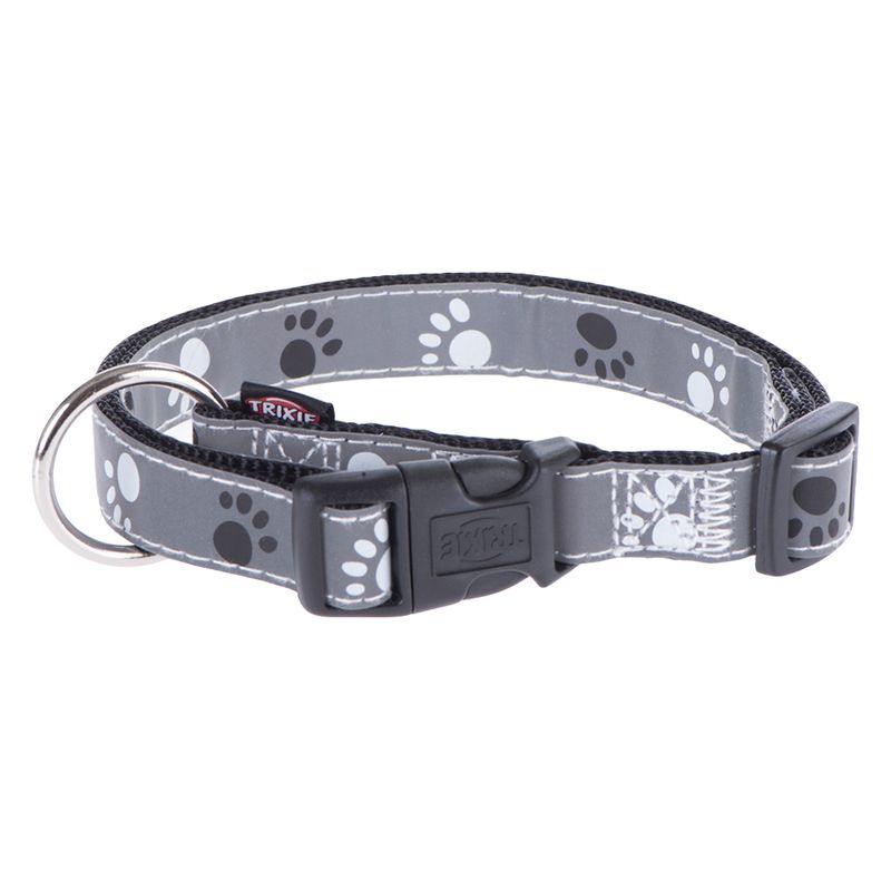 Trixie Reflective Paws Dog Collar - Silver Pet Supplies