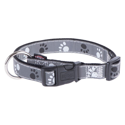 Trixie Reflective Paws Dog Collar - Silver Pet Supplies