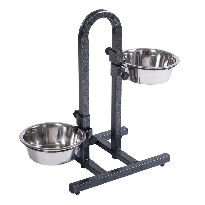 U-Shaped Dog Bowl Stand with Stainless Steel Bowls Pet Supplies