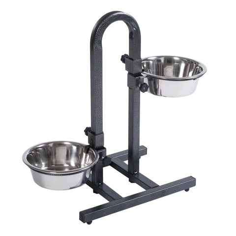 U-Shaped Dog Bowl Stand with Stainless Steel Bowls Pet Supplies