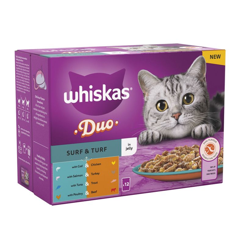 Whiskas 1+ Duo Surf & Turf in Jelly Pet Supplies