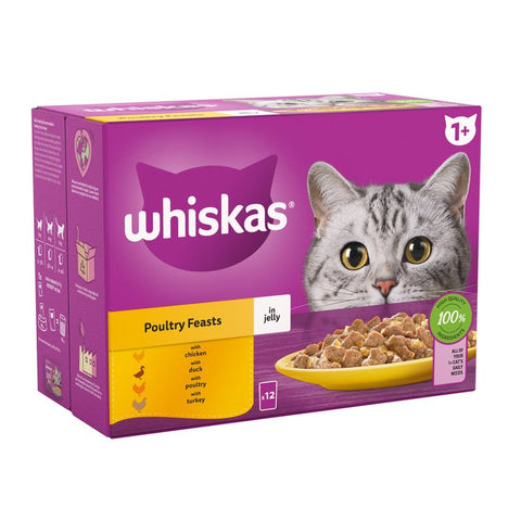 Whiskas 1+ Poultry Feasts in Jelly Pet Supplies