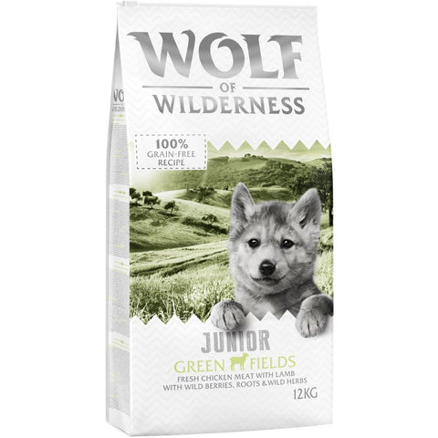 Wolf of Wilderness Junior 'Green Fields' - Lamb Pet Supplies