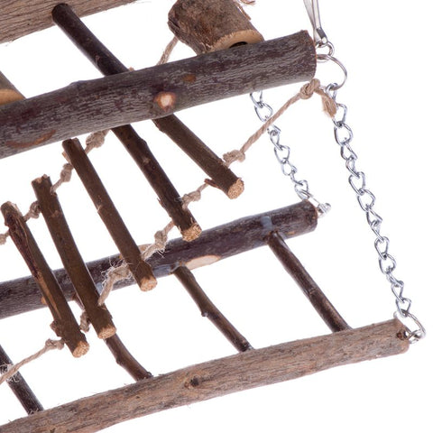 Wood Hanging Bridge for Small Pets Pet Supplies