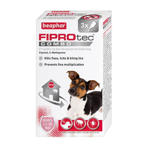 beaphar FIPROtec® COMBO Flea & Tick Spot-On for Dogs - S (2-10kg) Pet Supplies